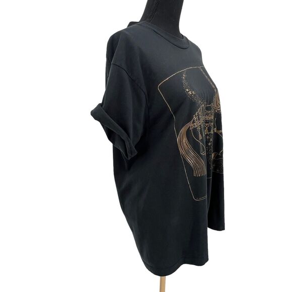 Vintage 1989 Air Waves‎ Black Single Stitch Gold Foil Carousel Tee Shirt XL - Picture 2 of 9